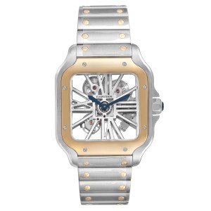Cartier Skeleton Horloge Santos Steel Yellow Gold Watch WHSA0019
