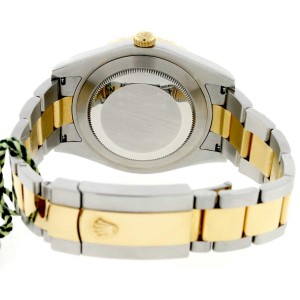 Rolex Datejust II 2-Tone 18K Yellow Gold & Stainless Steel 41mm Grey Slate Dial Mens Watch w/Custom Diamond Bezel 116333