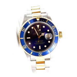 Rolex Submariner 16613 18K Yellow Gold And Stainless Steel Blue Dial 40mm Mens Watch 1990s