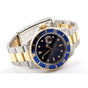 Rolex Submariner 16613 18K Yellow Gold And Stainless Steel Blue Dial 40mm Mens Watch 1990s
