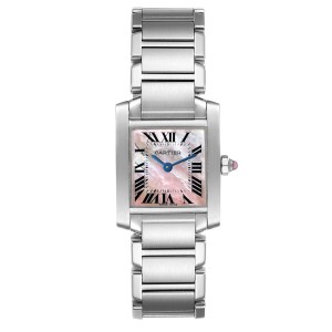 cartier tank francaise blue mother pearl