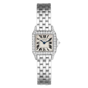 Cartier Santos Demoiselle White Gold Diamond Ladies Watch WF9005Y8