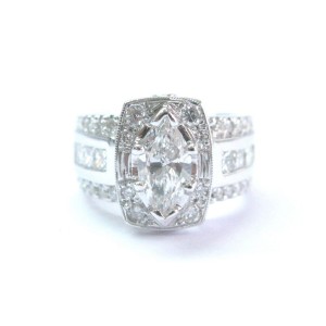 White White Gold Diamond Womens Engagement Ring Size 5 