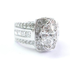 White White Gold Diamond Womens Engagement Ring Size 5 
