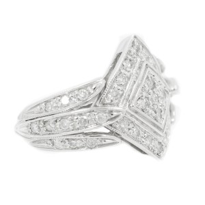 White White Gold Diamond Ring Size 7.5 