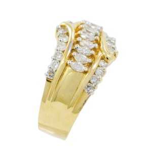 Yellow Gold Diamond Mens Ring Size 6.75 