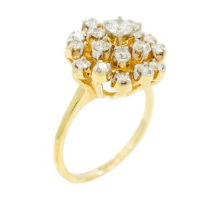 Yellow Gold Diamond Mens Ring Size 7  