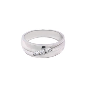 White White Gold Diamond Mens Wedding Ring Size 11 