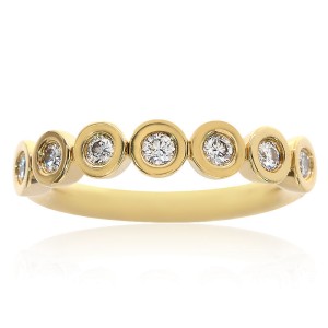 Movado 18K Yellow Gold 0.50 Ct Round Cut Diamond Wedding Ring Size 7