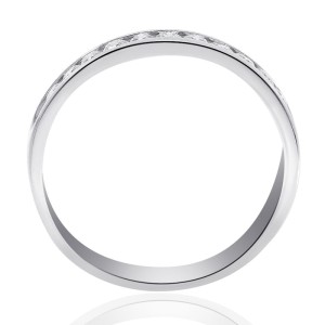 14K White Gold with 0.60ct Diamond Wedding Band Ring Size 10.5