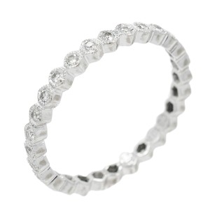 White White Gold Diamond Mens Ring Size 7.1