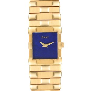 Piaget 18K Yellow Gold Lapis Lazuli Dial Quartz Mens Watch 81301