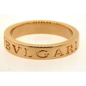 Bulgari Bvlgari 18k Rose Gold Diamond Band Ring Signature size 7.75 