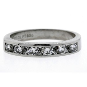 Tiffany & Co. Ring Band Channel Set Small Diamonds In Between Platinum .64ct