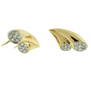 14k Yellow Gold Diamond Wing Earrings Aprox 1.00 ctw 
