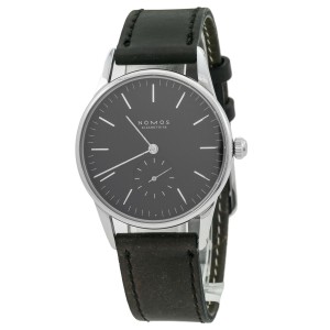 NOMOS Glashutte Orion 326 stainless Exhibition Case Back Mens Watch 34MM 