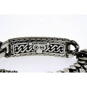 John Hardy ID Bracelet Textured Sterling Silver Classic Chain 7.5"