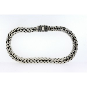 John Hardy Sterling Silver Bracelet Modern Chain 8.5" 6mm Square Shape Mens