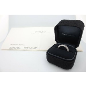 Tiffany & Co Platinum Etoile Three 3-Row Pave Diamond Band Ring PT950 Size 6