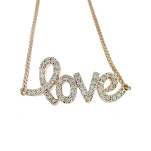 14k Rose Gold Diamond LOVE Bracelet 