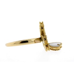 Van Cleef & Arpels VCA Ring Sweet Alhambra Effeuillage MOP Diamond 18k Gold 5.5