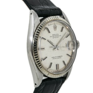 Rolex Datejust 1601 VIntage Silver Linen Dial Automatic Mens Watch 36MM