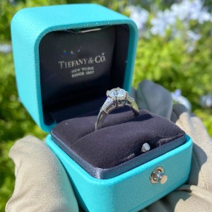 Tiffany & Co. 1.28 H VVS2 Platinum Diamond Engagement Ring