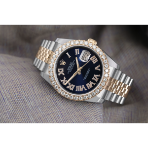 Rolex  Datejust Blue Diamond Dial & Diamond Bezel Two Tone Watch 