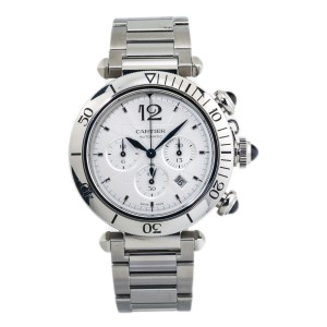 Cartier Pasha WSPA0018 SS Chronograph Mens Automatic Watch 42mm 