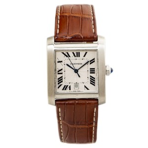 Cartier Tank Francaise  Stainless Steel LeatherStrap Automatic Watch 30x28mm