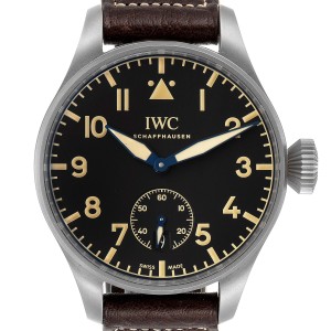 IWC Big Pilot Heritage Black Dial Titanium Mens Watch IW510301 Box Papers