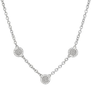 Bulgari Reversible 18K White Gold with 0.60ctw Diamond and Onyx 3 Circle Necklace