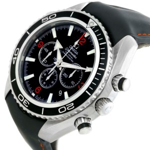 Omega 2210.51.00 Seamaster Planet Ocean Rubber Strap Chronograph Watch 