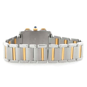 Cartier W51004Q4 Tank Francaise Mens Steel Gold Chrongraph Watch 