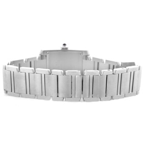 Cartier W51011Q3 Tank Francaise Midsize Date Steel Quartz Watch 