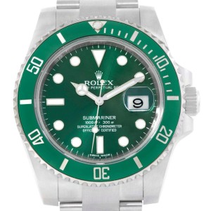 Rolex 116610LV Submariner Green Dial Mens Watch 