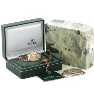 Rolex Datejust  69173 Steel 18K Yellow Gold Jubilee Bracelet Womens Watch