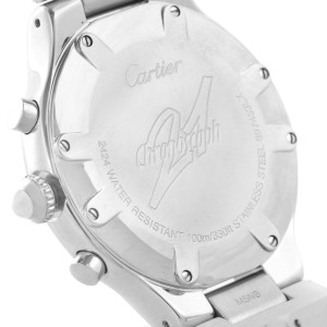 Cartier Must 21 W10184U2 Chronograph White Rubber Watch 