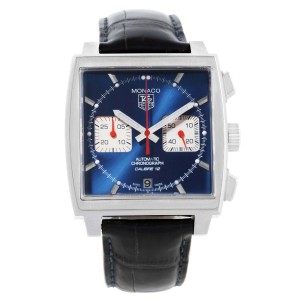 Tag Heuer Monaco CAW2111 Stainless Steel Blue Dial Automatic Chronograph 39mm Mens Watch