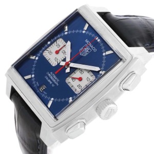 Tag Heuer Monaco Stainless Steel Blue Dial Automatic Chronograph 39mm Mens Watch