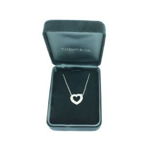 Tiffany & Co. Platinum Metro Heart 0.29ct. Diamond Necklace 