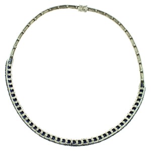 Effy 14K White Gold 14.07ct Sapphire Necklace 
