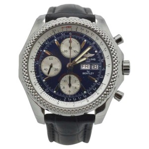 Breitling Bentley A13363 Stainless Steel Blue Automatic Chronograph 45mm Mens Watch