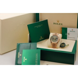 Rolex Day-Date 228235 Rose Gold Green Roman Dial 40mm Mens Watch 2017 