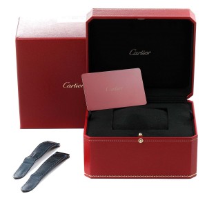 Cartier Santos Midsize Rose Gold Grey Strap Mens Watch WGSA0012 Box Card