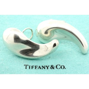 Tiffany & Co. Peretti Large TearDrop Bean Earrings Vintage 1 7/8" Clip On 