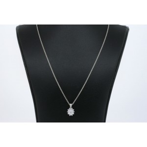 Tiffany & Co. Pendant .95ctw Oval Diamond Flower Cluster Platinum 16" Chain $10k