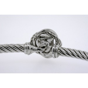 David Yurman Diamond Bracelet Infinity Hook On 3mm Sterling Silver 5 7/8" small