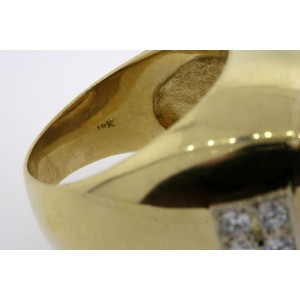 18k Gold Orange Citrine Ring 11ct Cushion Cut Diamond size 7.75 Heavy 24.3g 