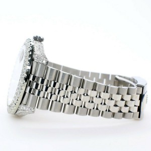 Rolex Datejust 41 Steel Jubilee Watch 5.9CT Diamond Bezel/Lugs/Sides/Black Dial
